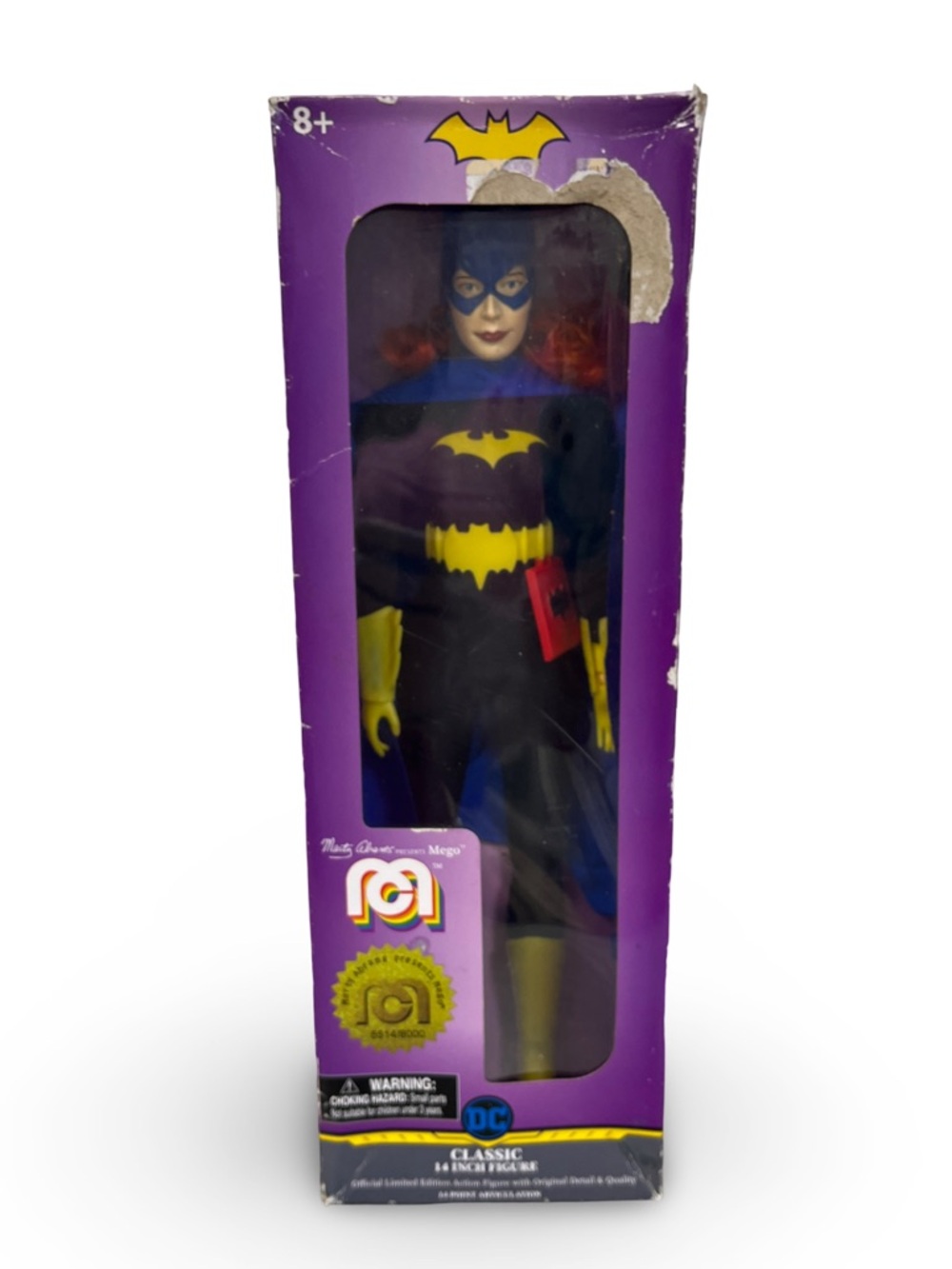 Batgirl Collectible Action Figure- doll like new doll strapped on backboard.